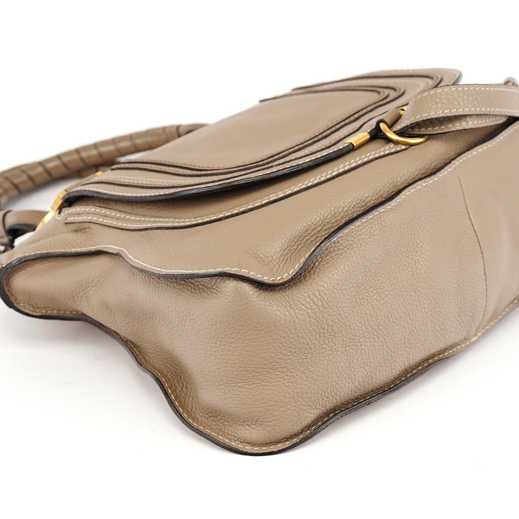 Taupe Leather Marcie Shoulder Bag