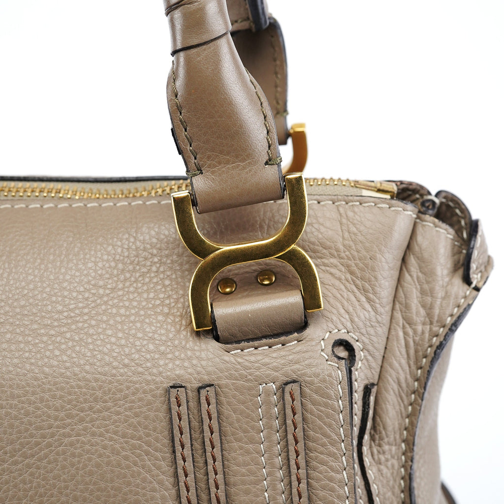 Taupe Leather Marcie Shoulder Bag