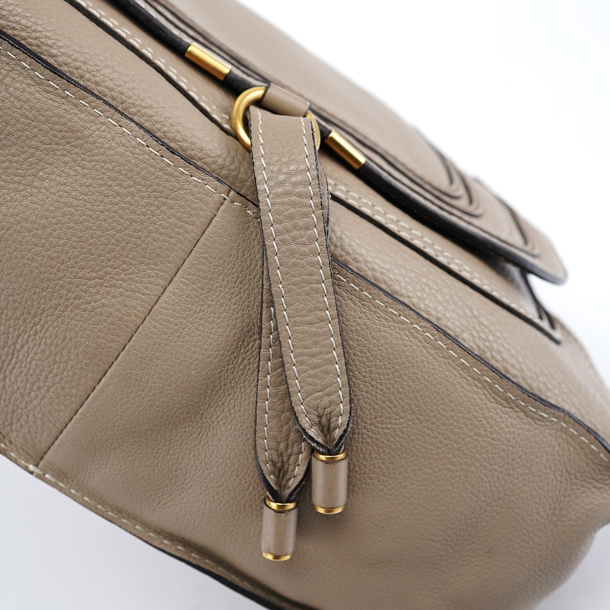 Taupe Leather Marcie Shoulder Bag