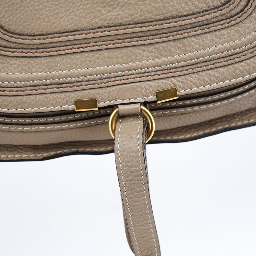 Taupe Leather Marcie Shoulder Bag