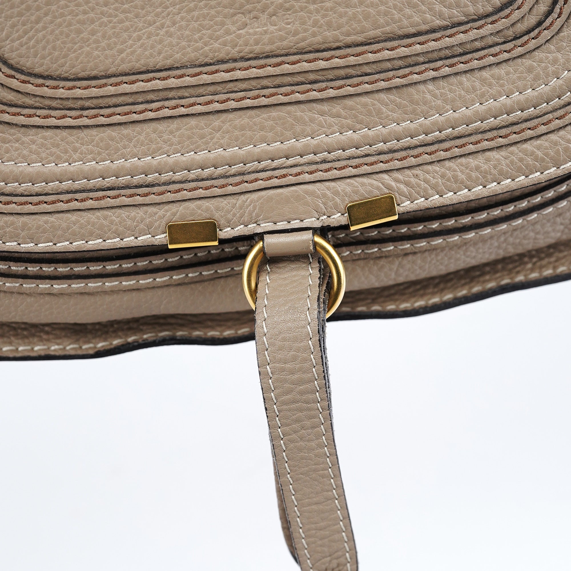 Taupe Leather Marcie Shoulder Bag