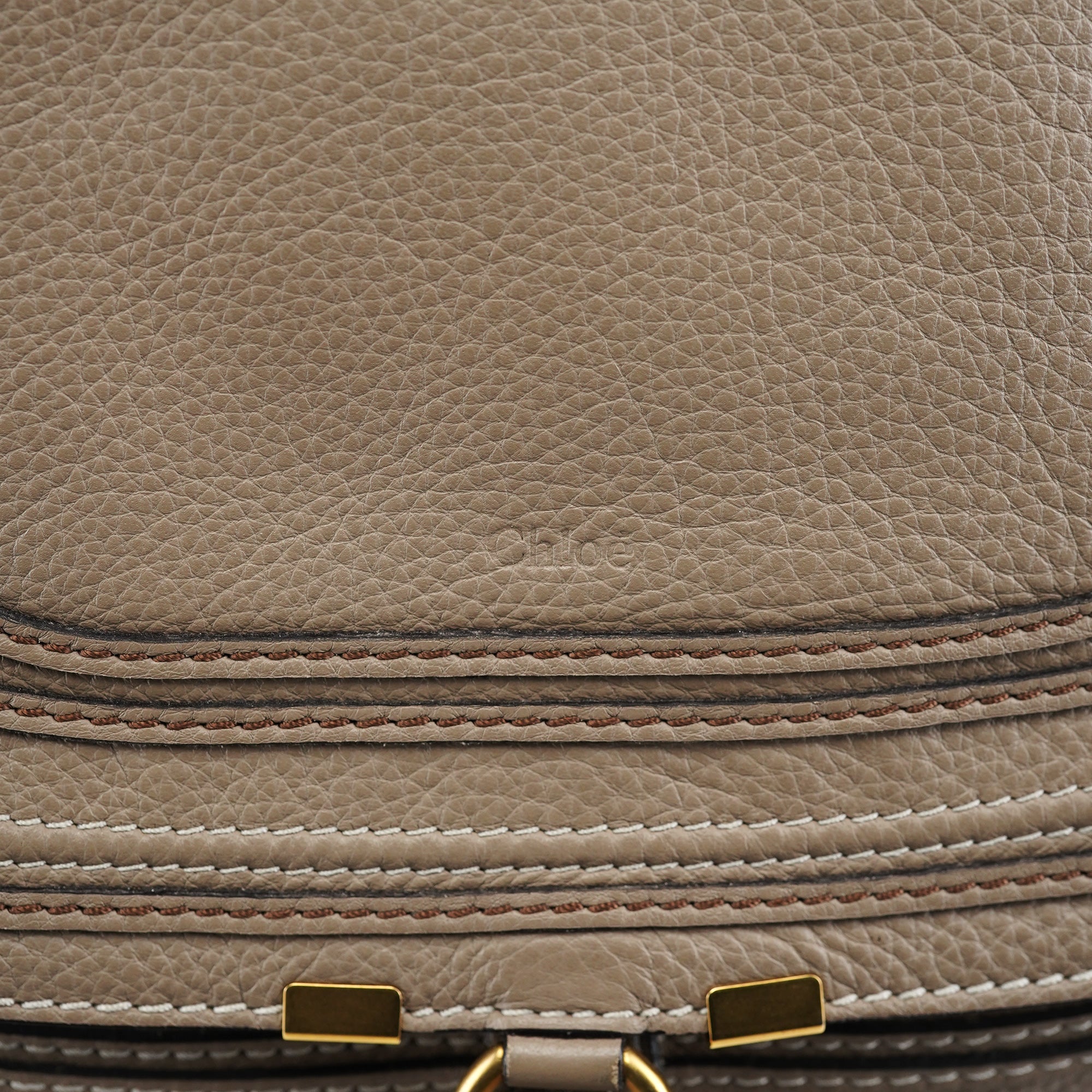 Taupe Leather Marcie Shoulder Bag
