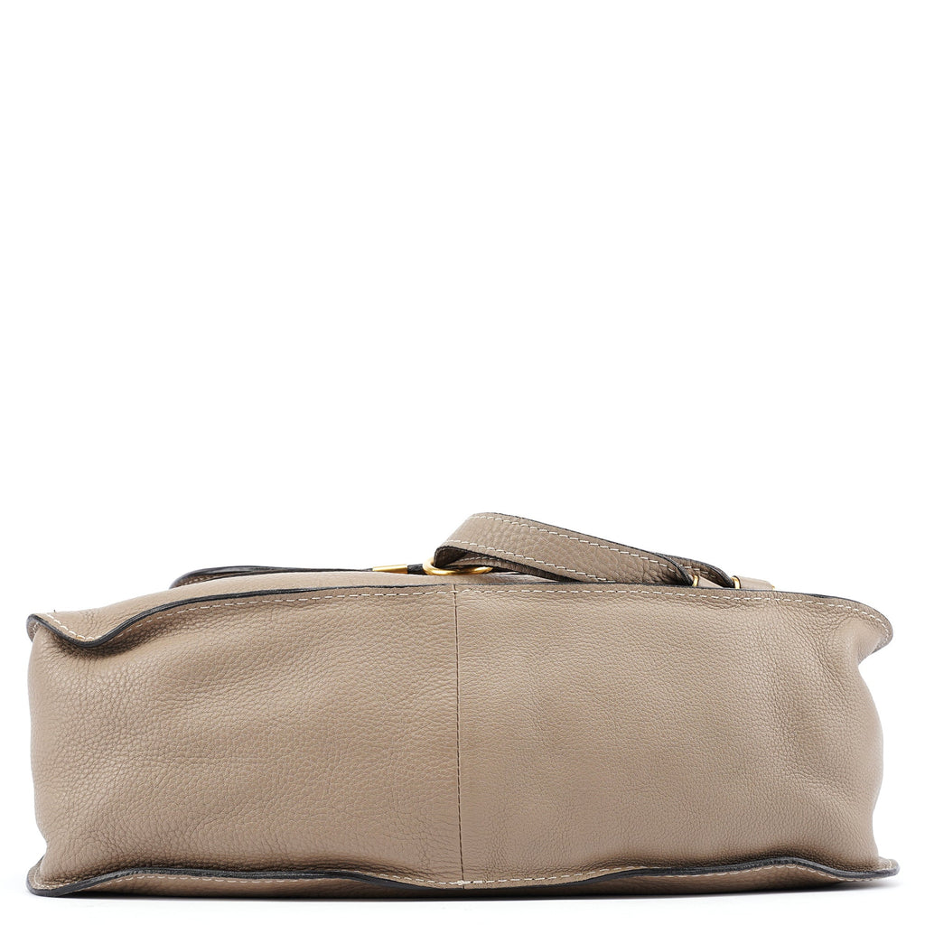 Taupe Leather Marcie Shoulder Bag