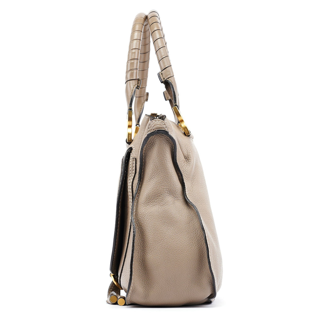 Taupe Leather Marcie Shoulder Bag