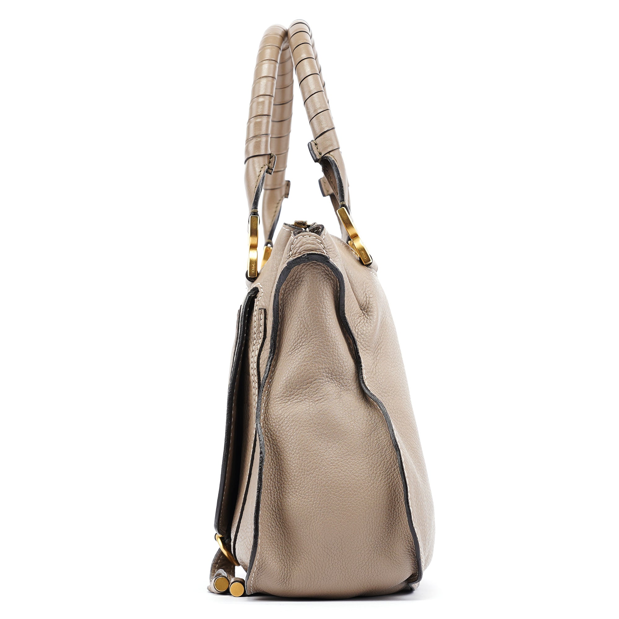 Taupe Leather Marcie Shoulder Bag