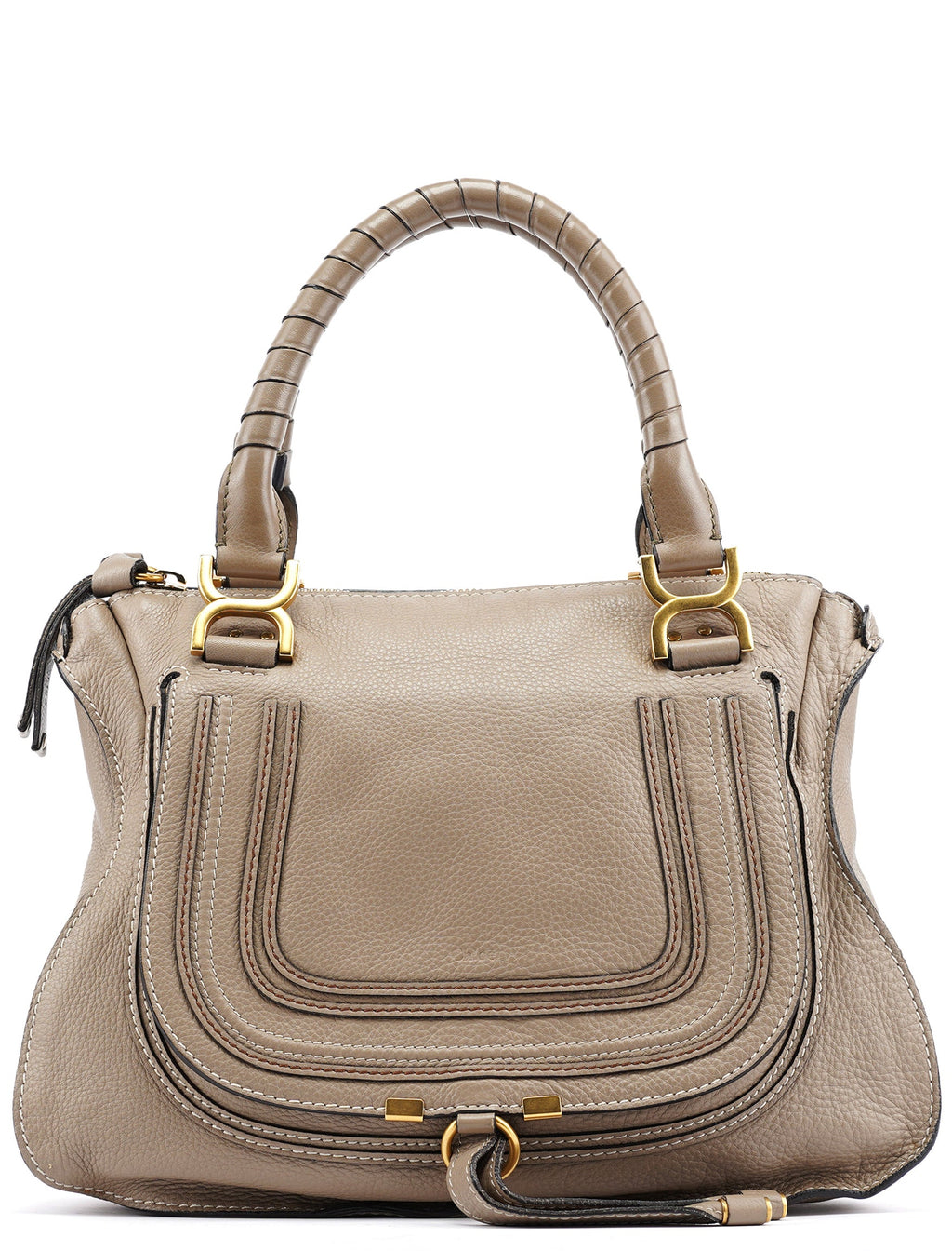 Taupe Leather Marcie Shoulder Bag