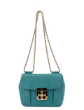 Turquoise Blue Elsie Leather Shoulder Bag