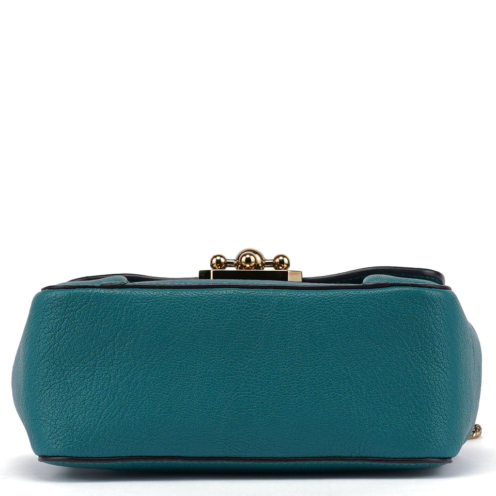 Turquoise Blue Elsie Leather Shoulder Bag