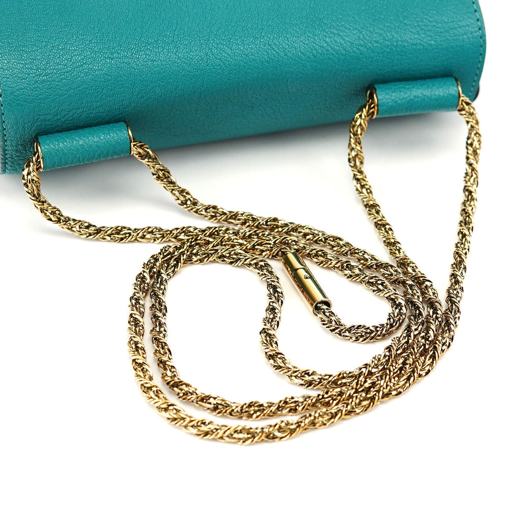 Turquoise Blue Elsie Leather Shoulder Bag
