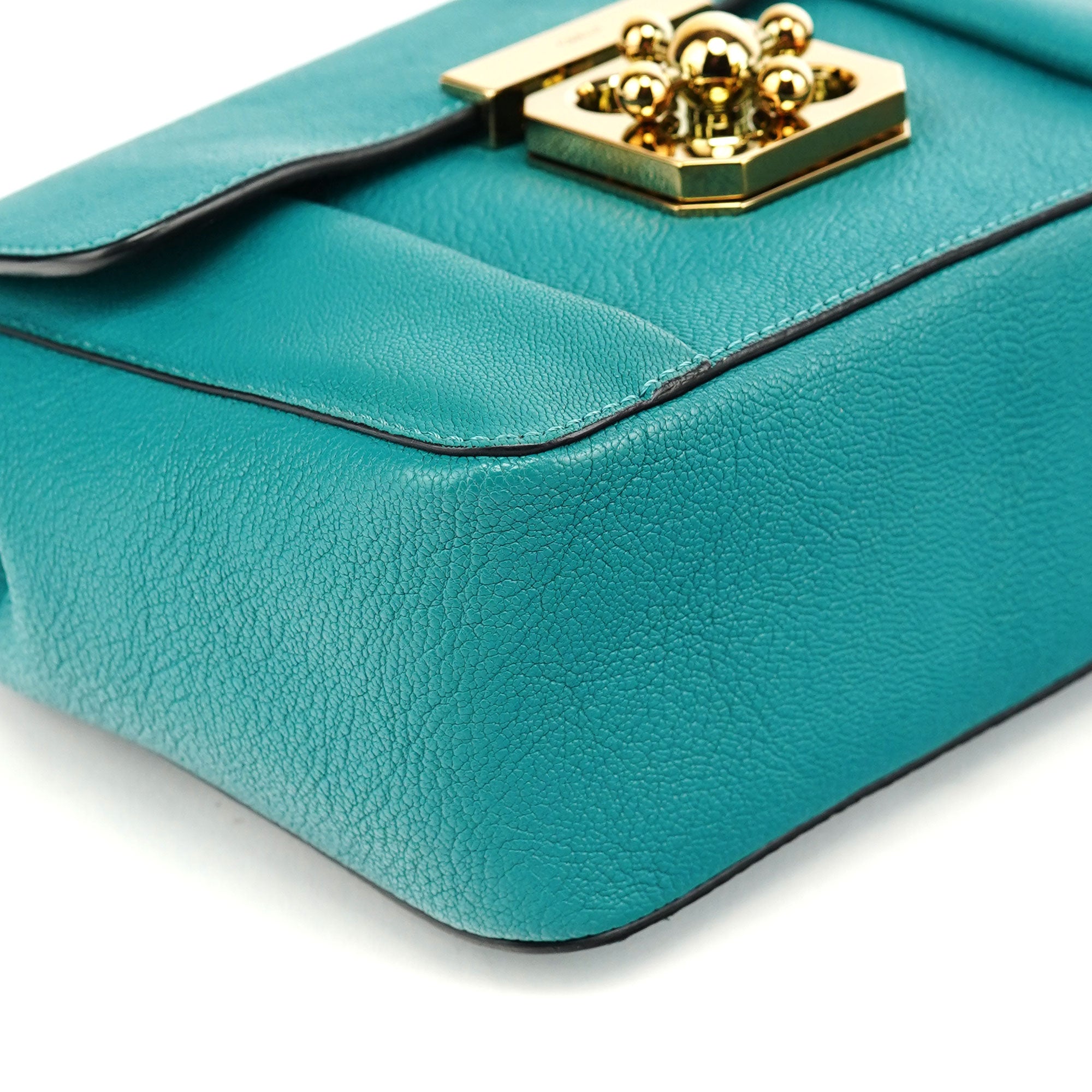 Turquoise Blue Elsie Leather Shoulder Bag