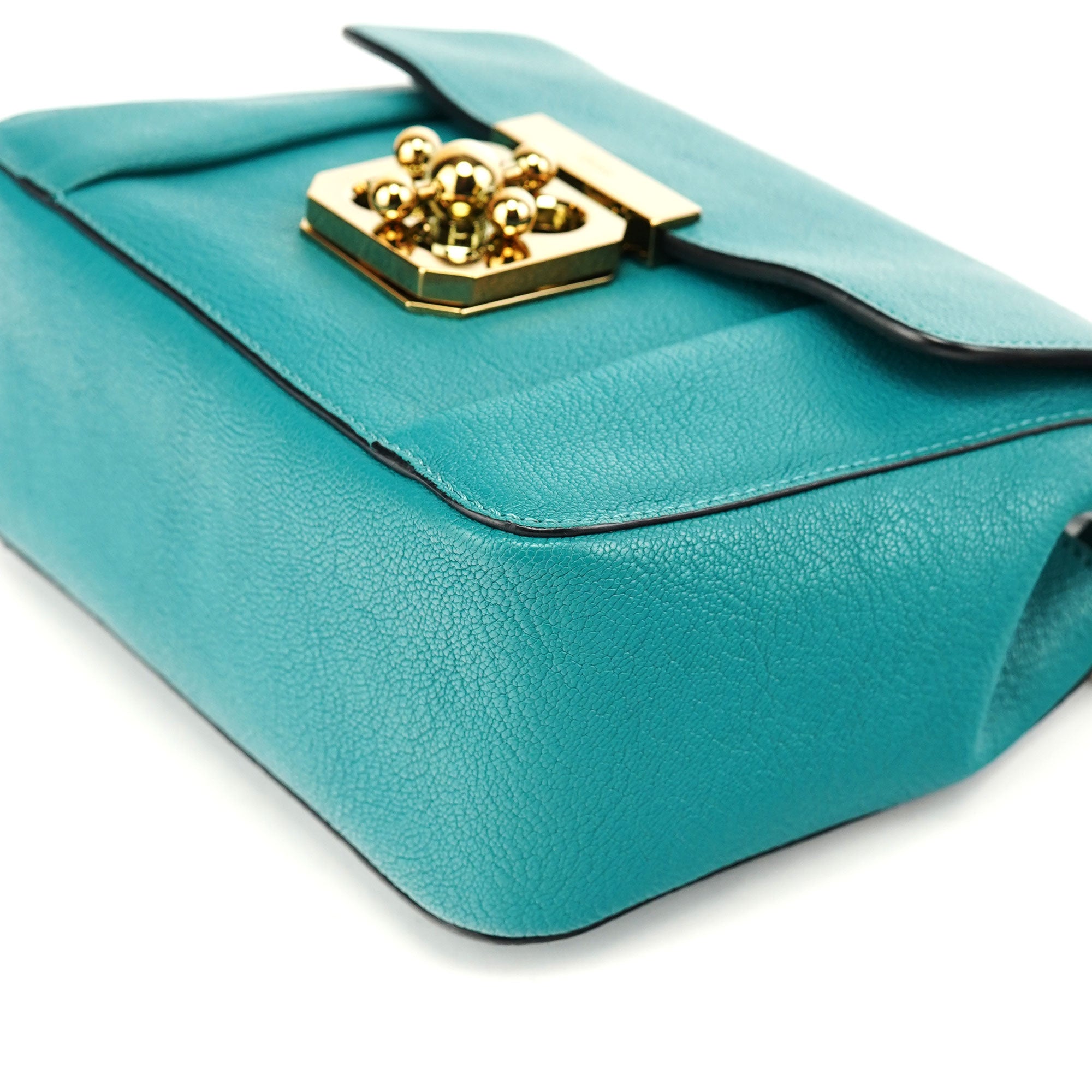 Turquoise Blue Elsie Leather Shoulder Bag