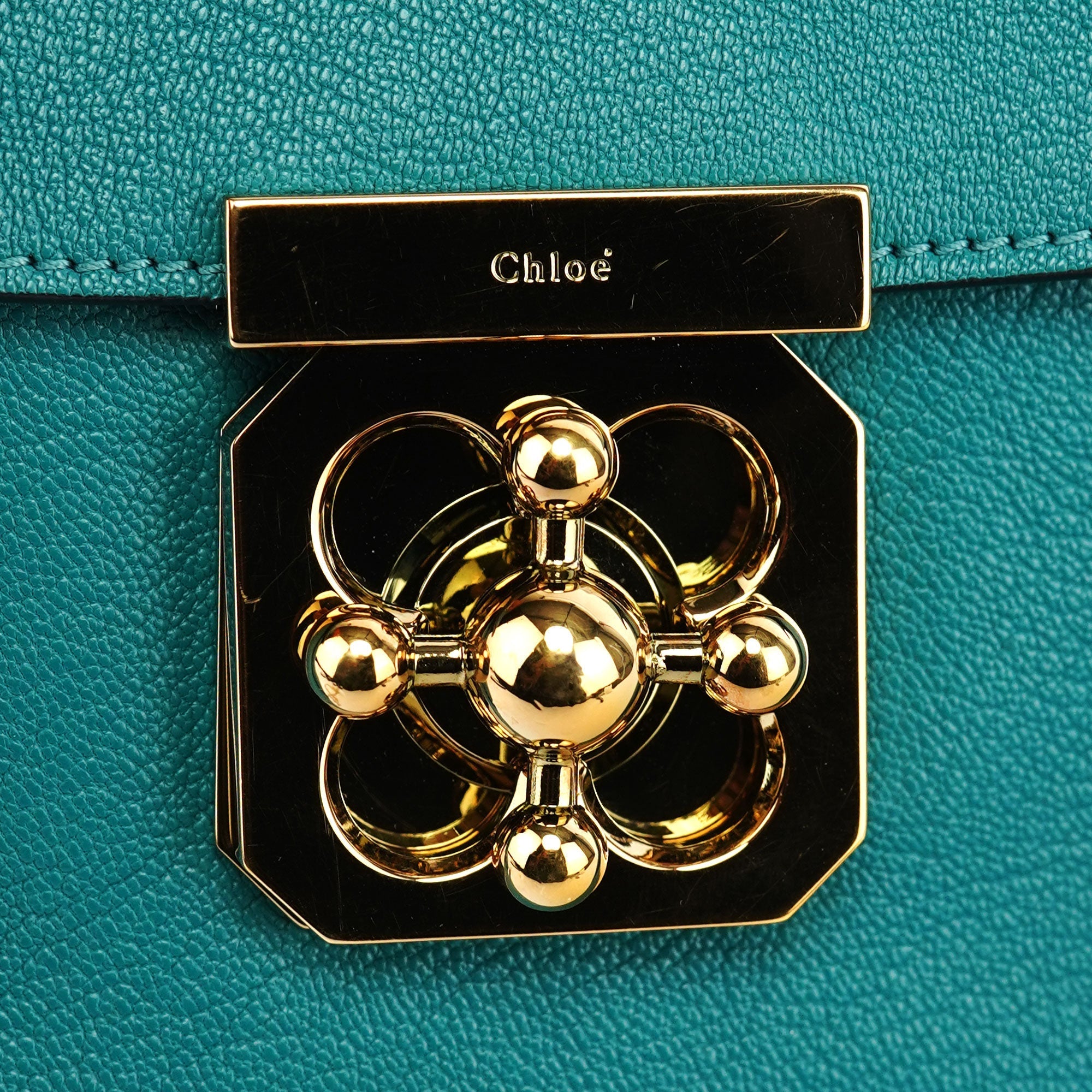 Turquoise Blue Elsie Leather Shoulder Bag