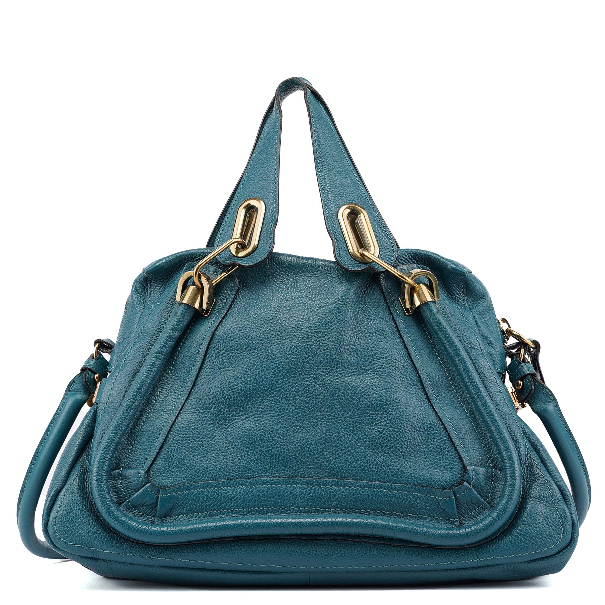 Turquoise Blue Leather Paraty 2-Way Shoulder Bag