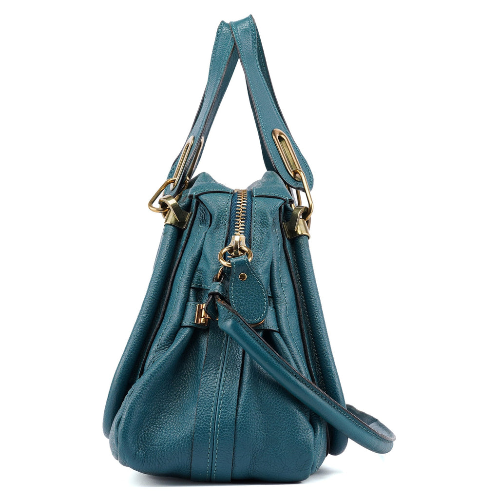 Turquoise Blue Leather Paraty 2-Way Shoulder Bag
