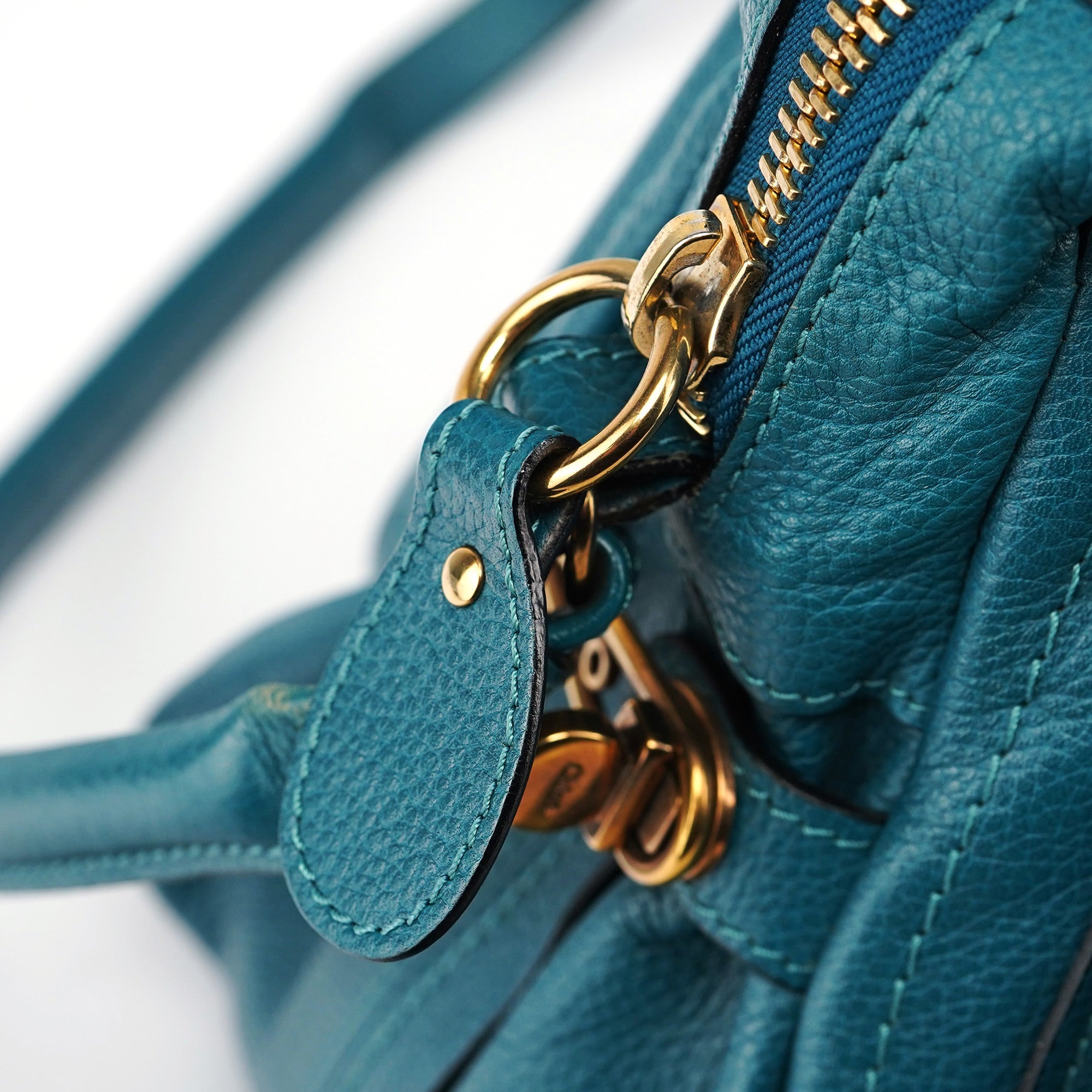 Turquoise Blue Leather Paraty 2-Way Shoulder Bag