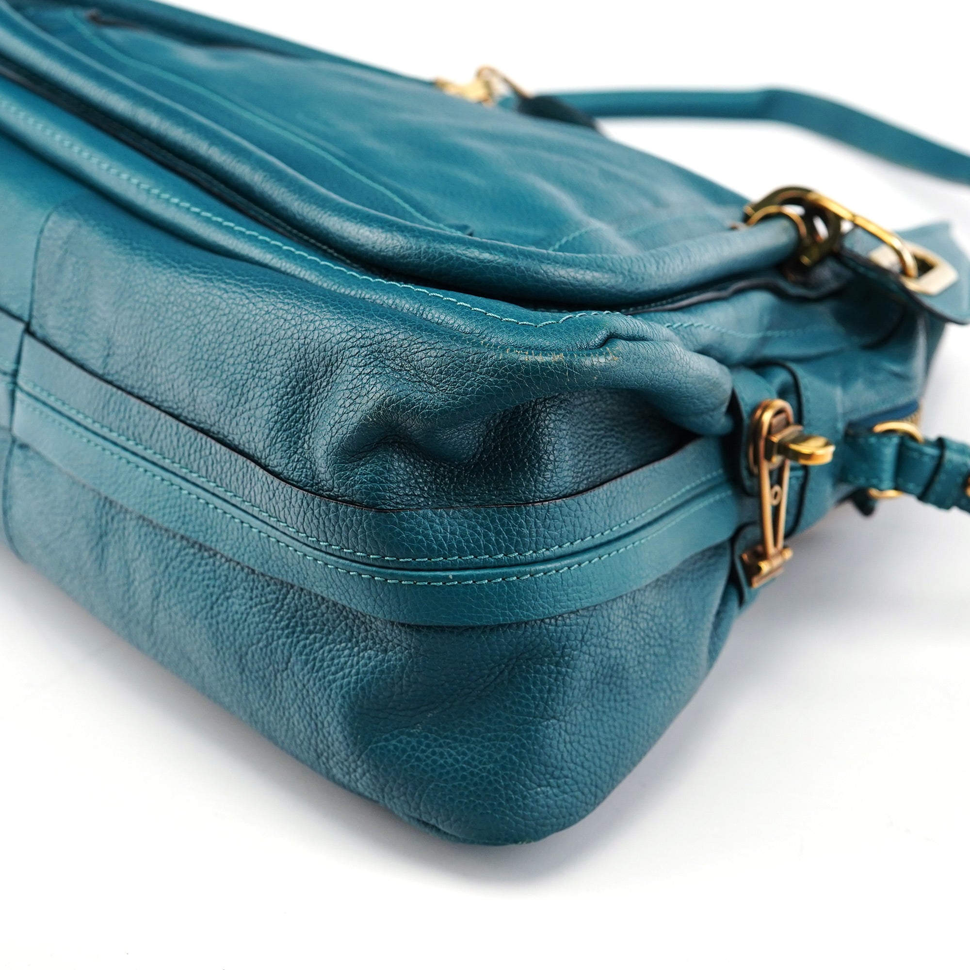 Turquoise Blue Leather Paraty 2-Way Shoulder Bag