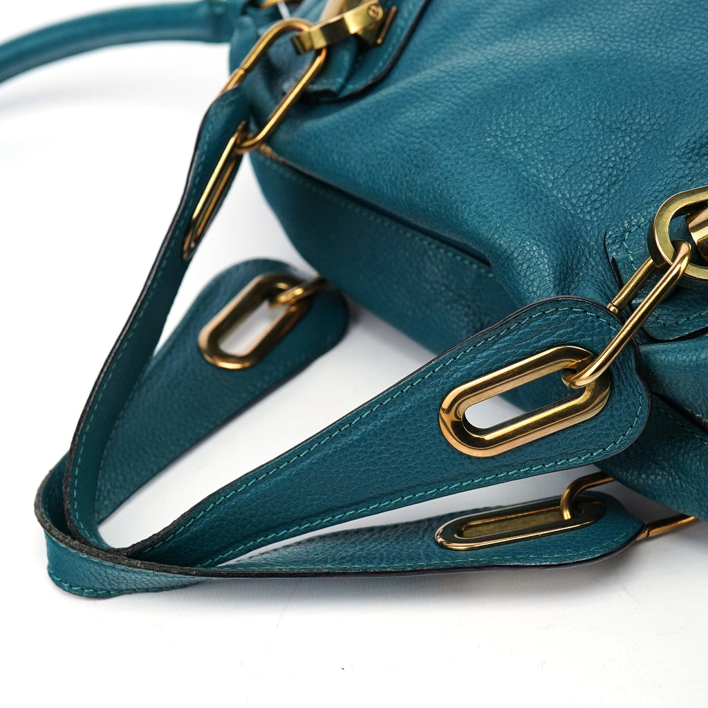 Turquoise Blue Leather Paraty 2-Way Shoulder Bag