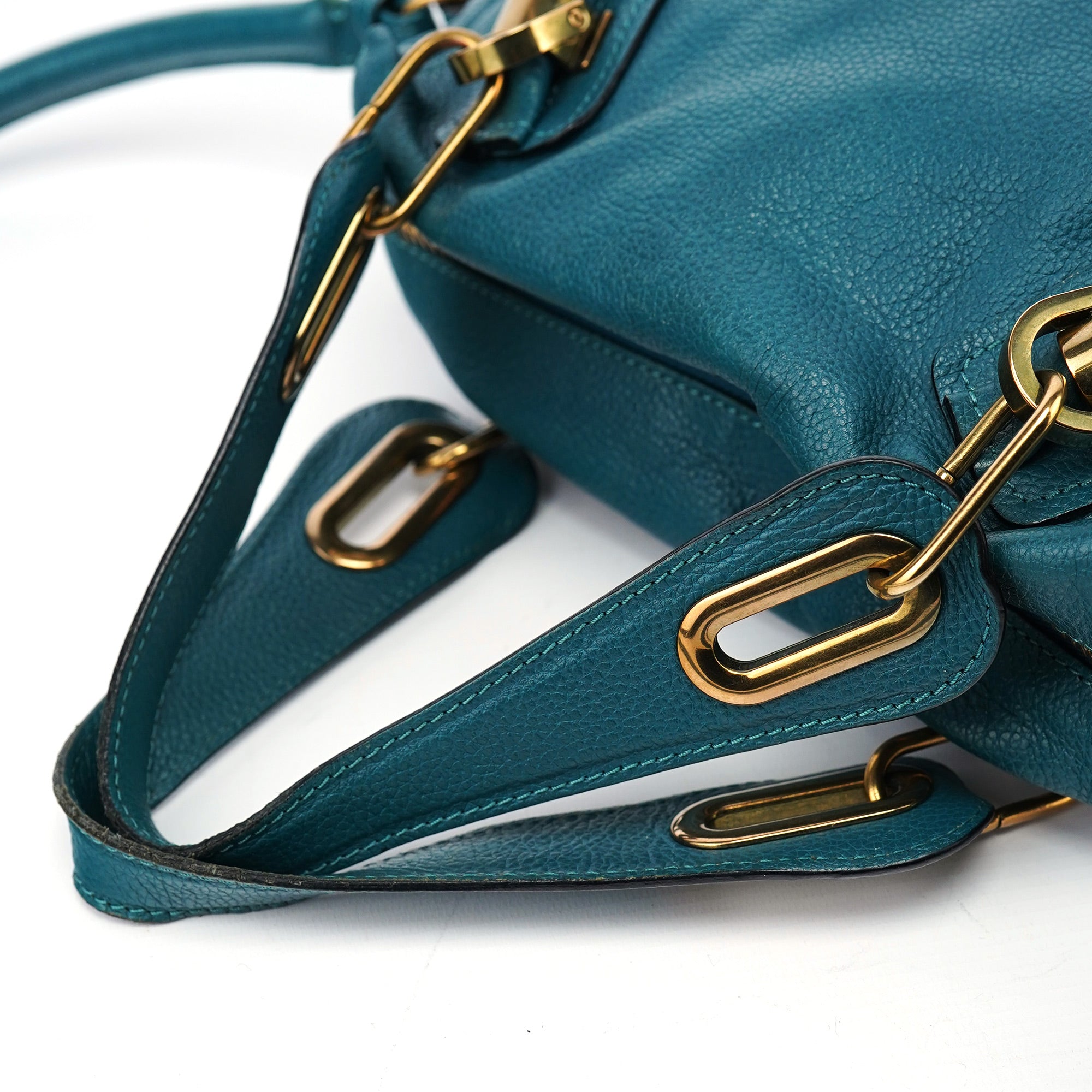 Turquoise Blue Leather Paraty 2-Way Shoulder Bag