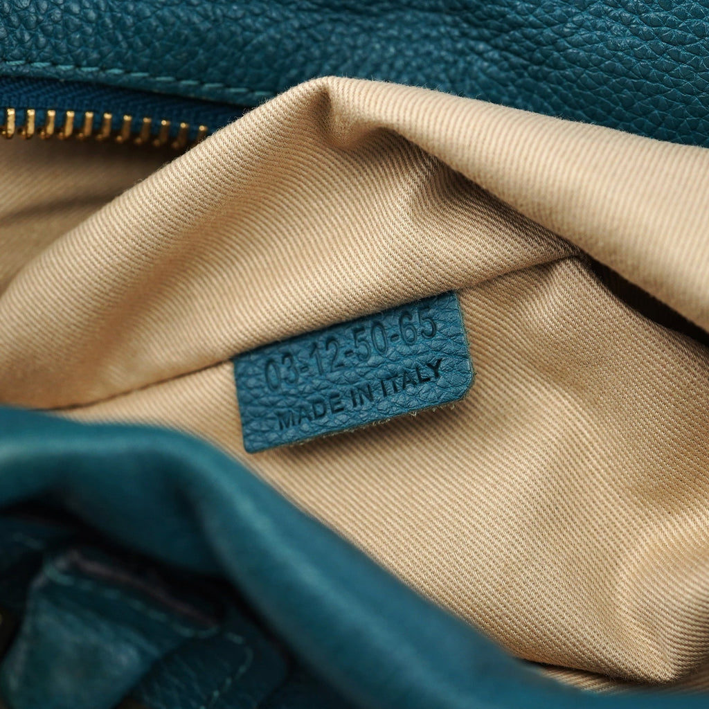 Turquoise Blue Leather Paraty 2-Way Shoulder Bag