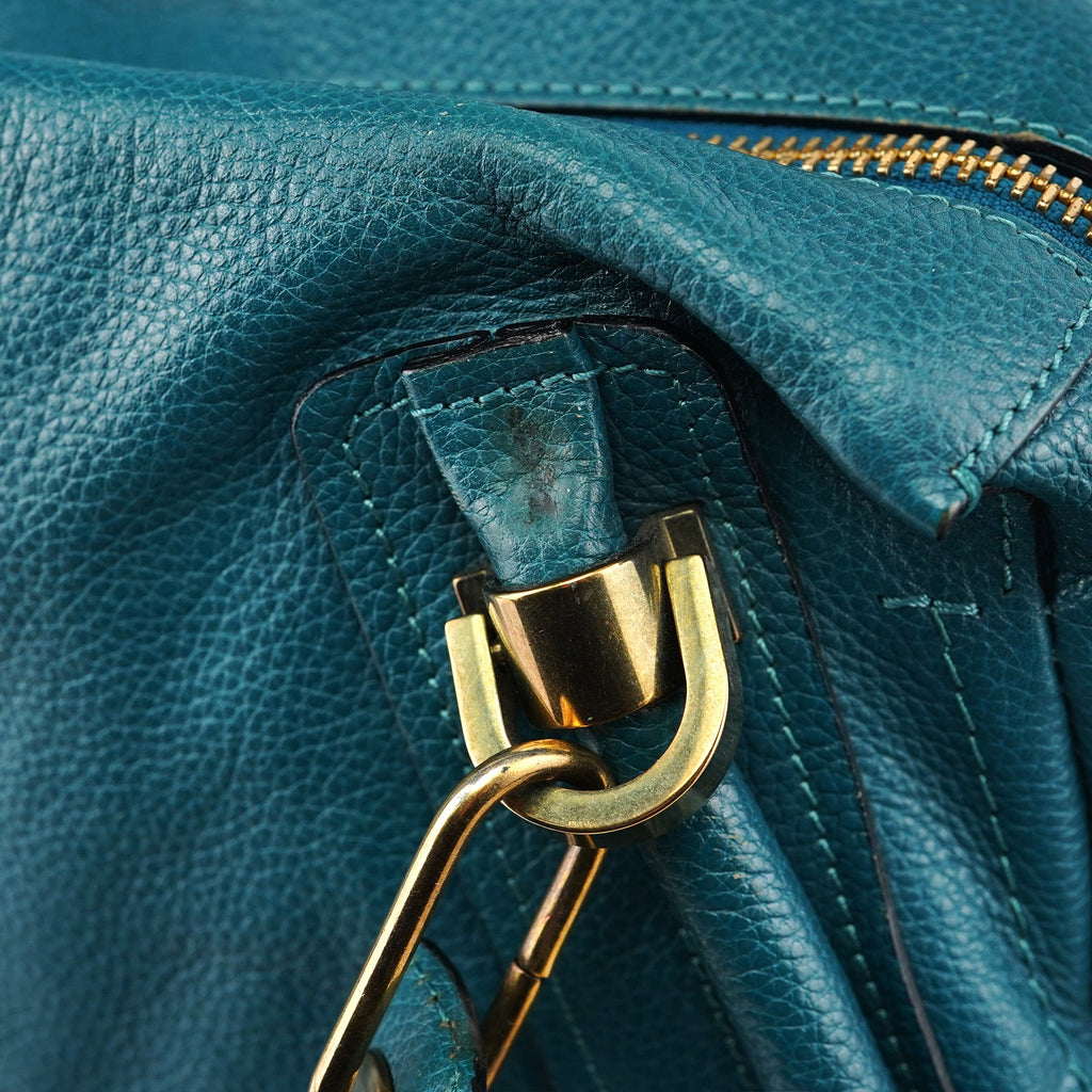 Turquoise Blue Leather Paraty 2-Way Shoulder Bag