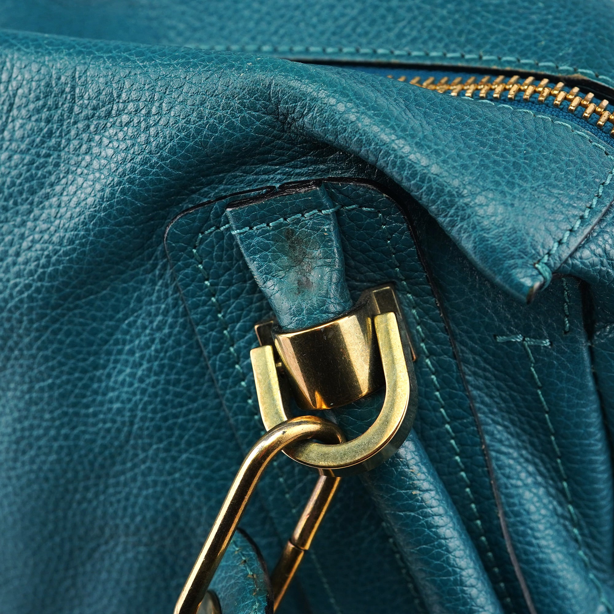 Turquoise Blue Leather Paraty 2-Way Shoulder Bag