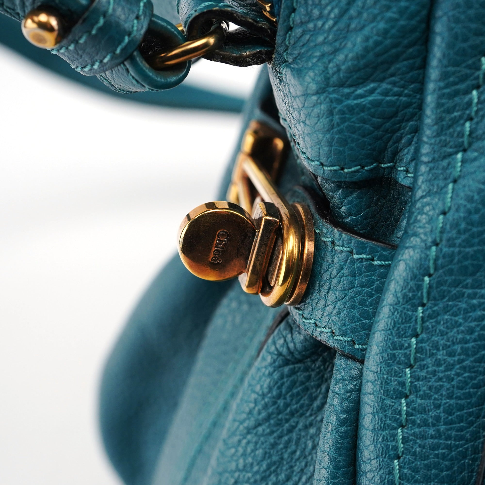 Turquoise Blue Leather Paraty 2-Way Shoulder Bag