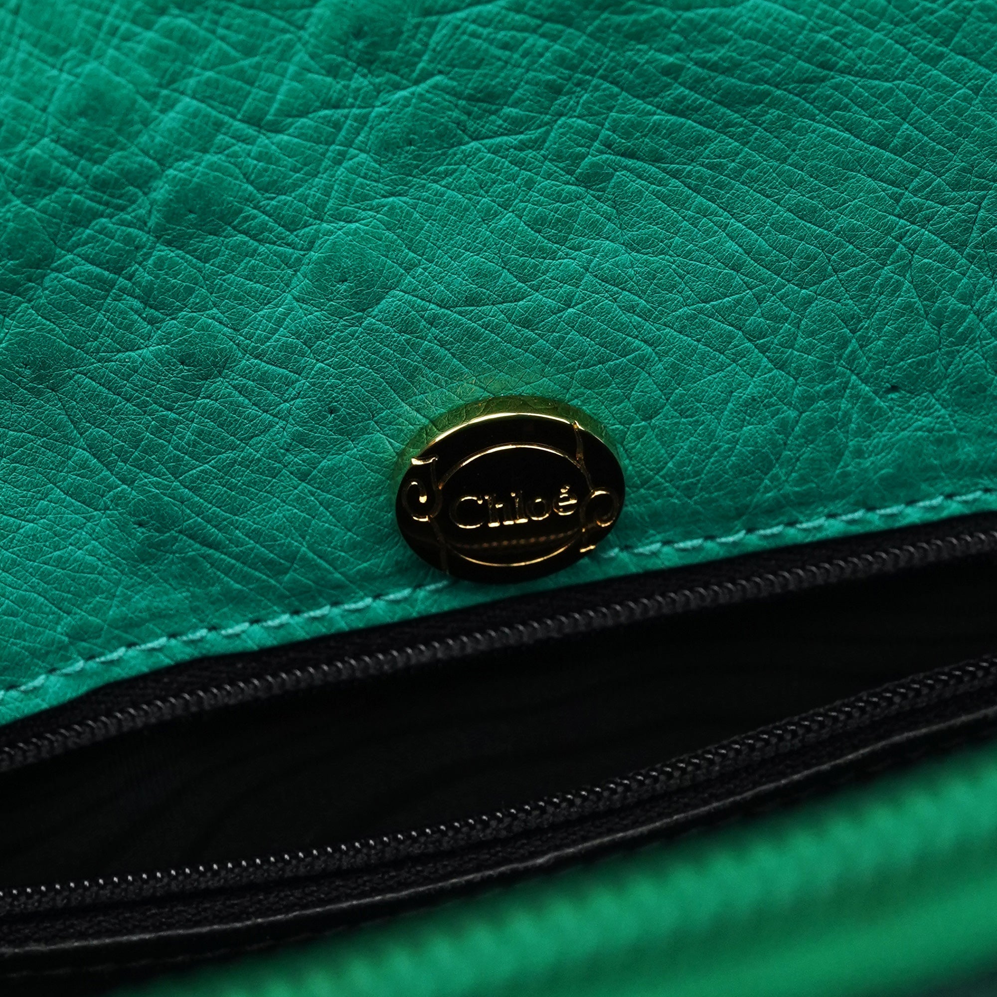 Turquoise Ostrich Leather Bowling Bag