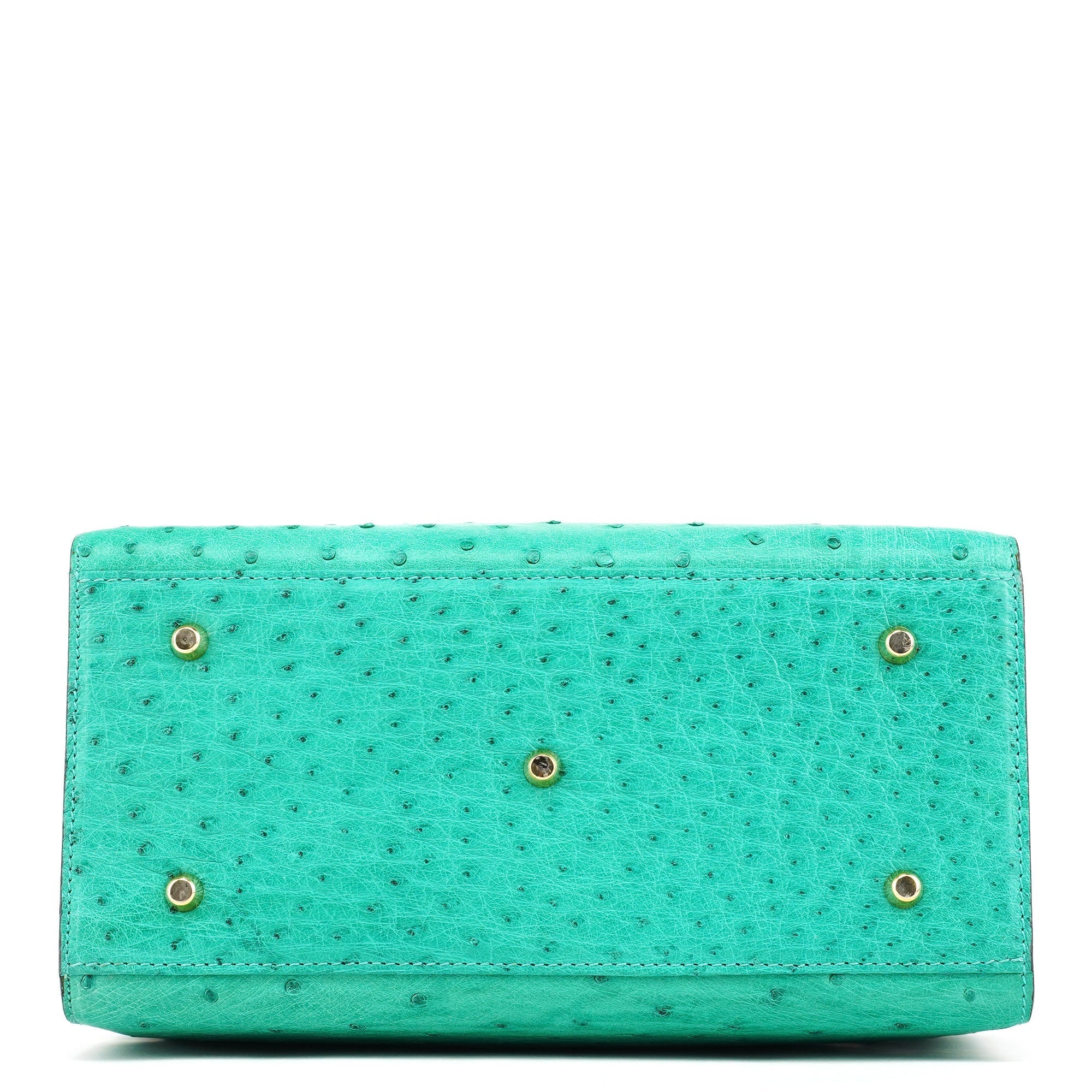 Turquoise Ostrich Leather Bowling Bag