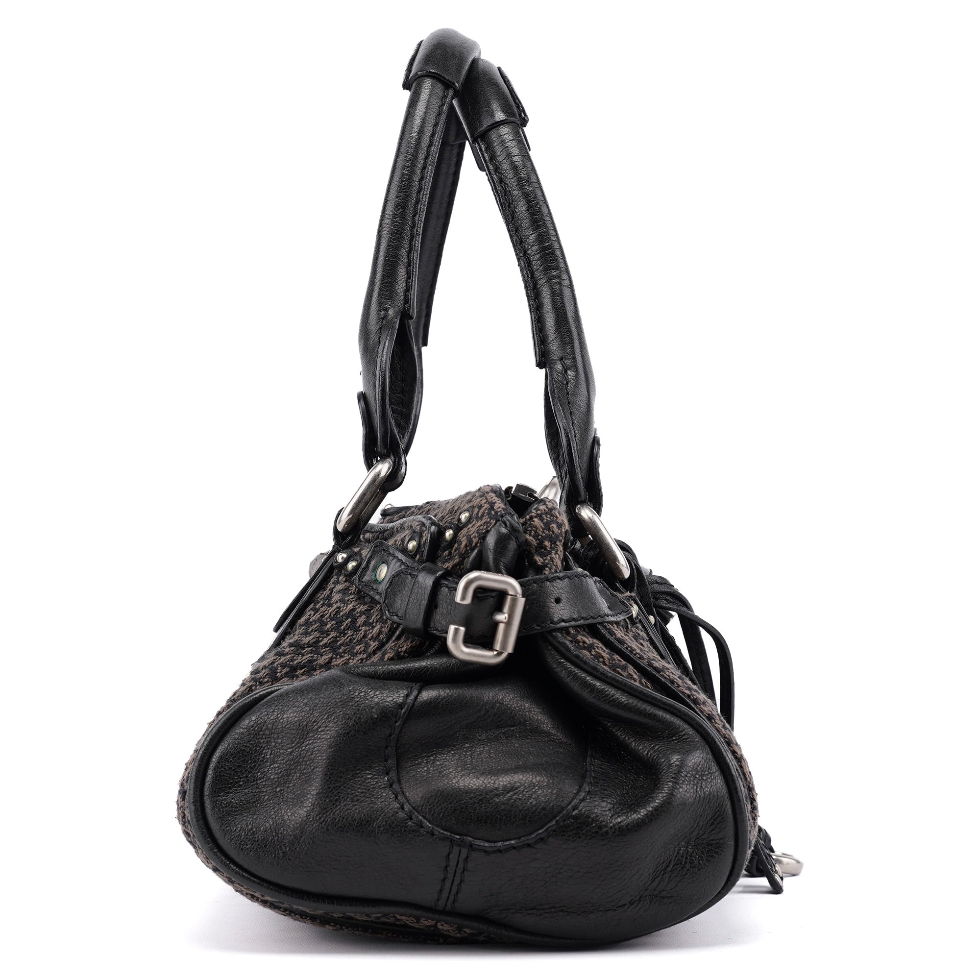 Tweed Leather Paddington Shoulder Bag