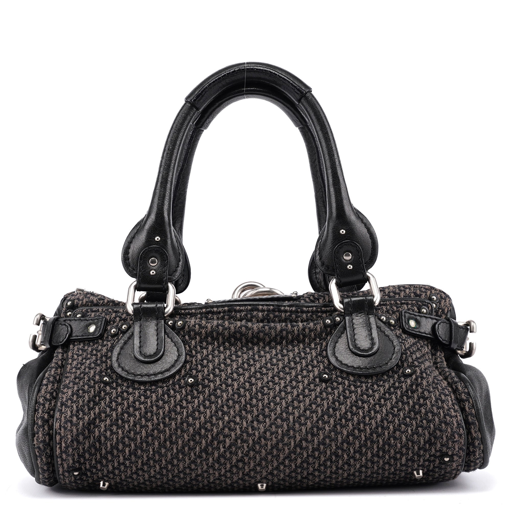 Tweed Leather Paddington Shoulder Bag