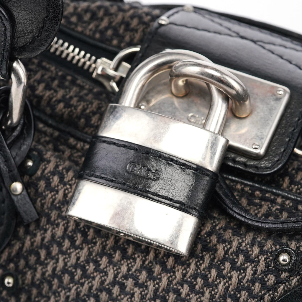 Tweed Leather Paddington Shoulder Bag