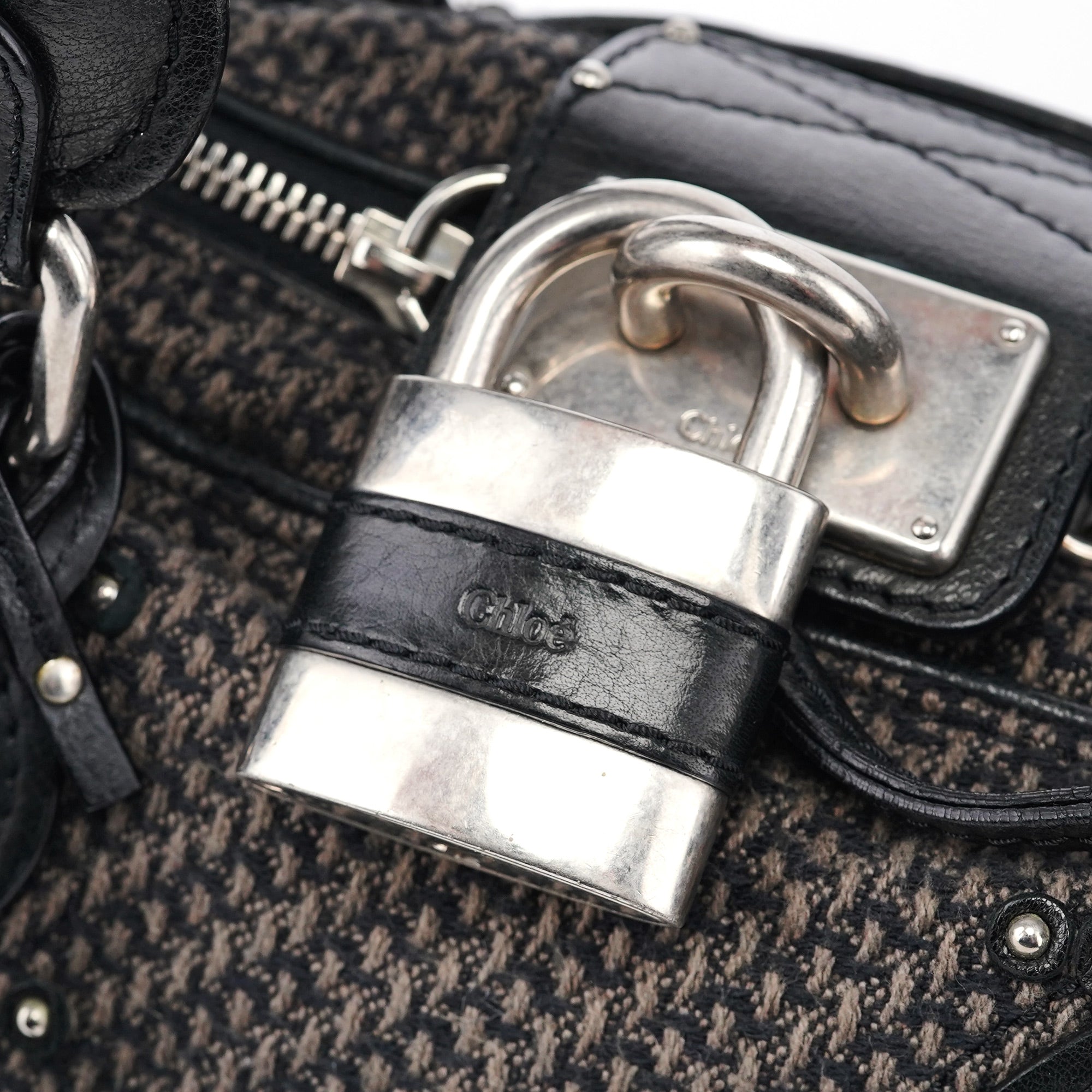Tweed Leather Paddington Shoulder Bag