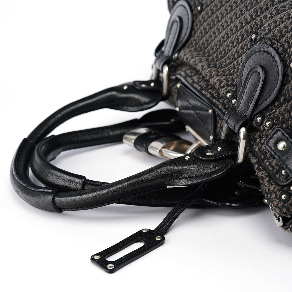 Tweed Leather Paddington Shoulder Bag