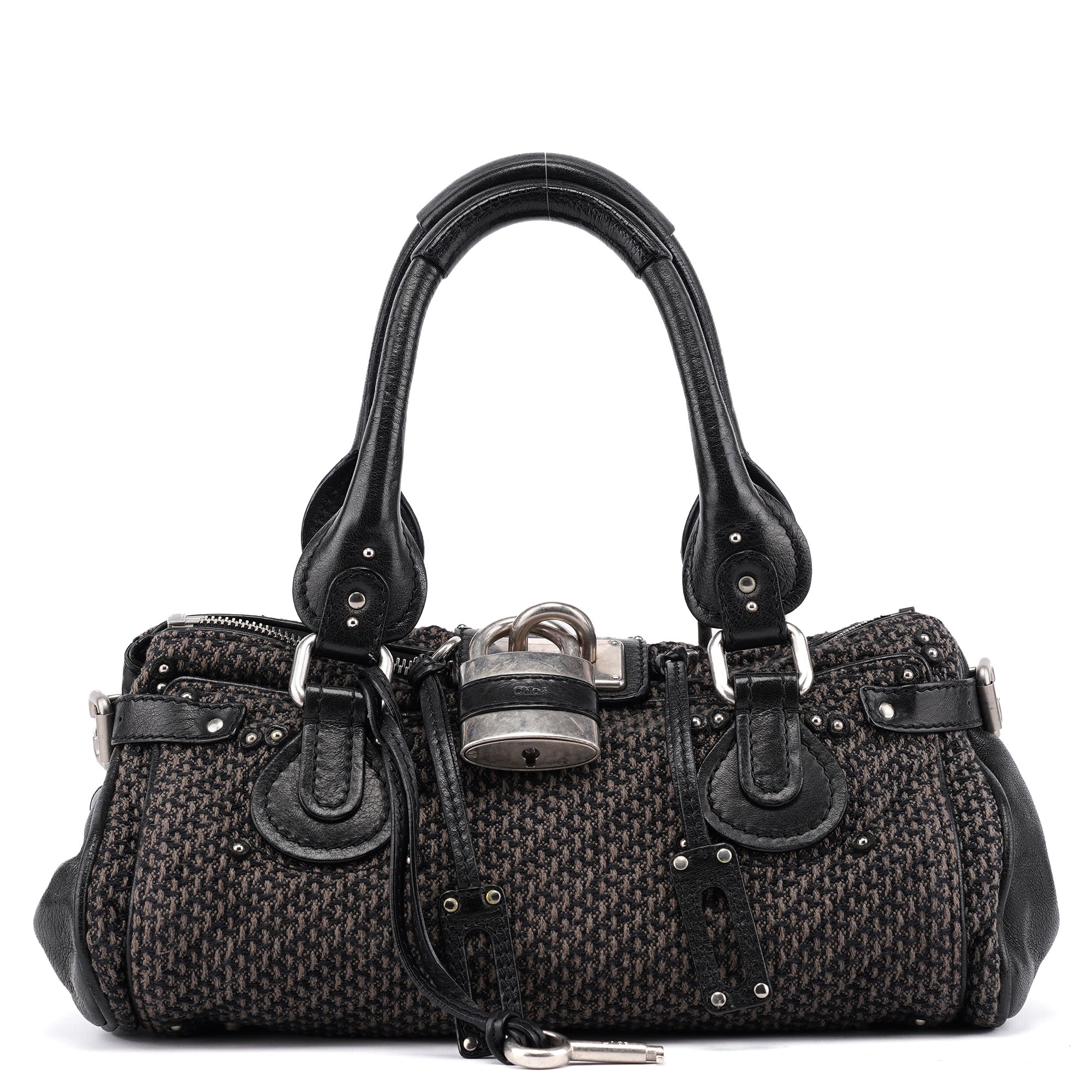 Tweed Leather Paddington Shoulder Bag