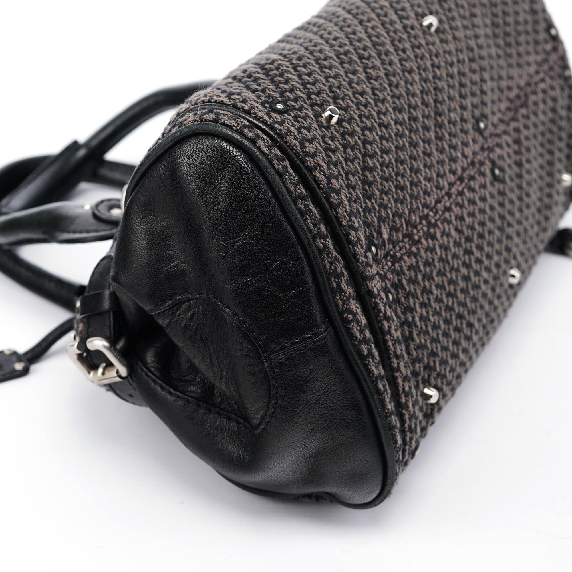Tweed Leather Paddington Shoulder Bag