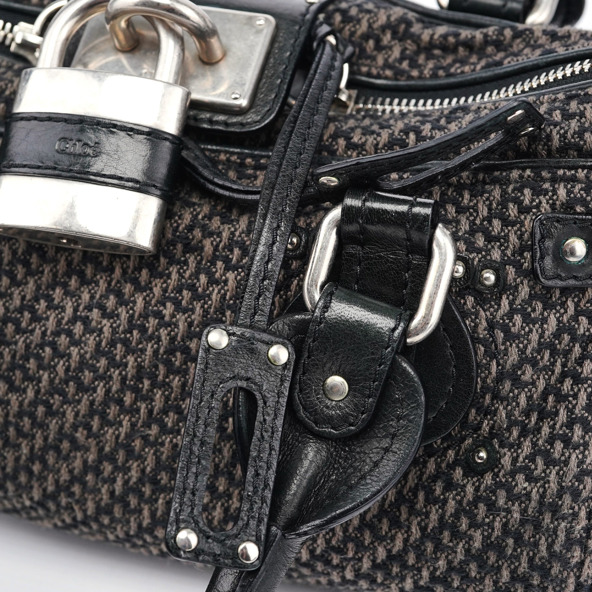 Tweed Leather Paddington Shoulder Bag