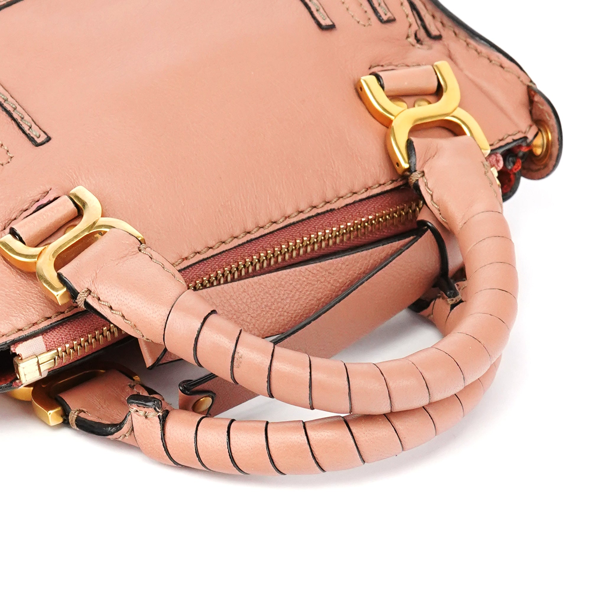 Two-Tone Leather Mini Marcie 2-Way Bag