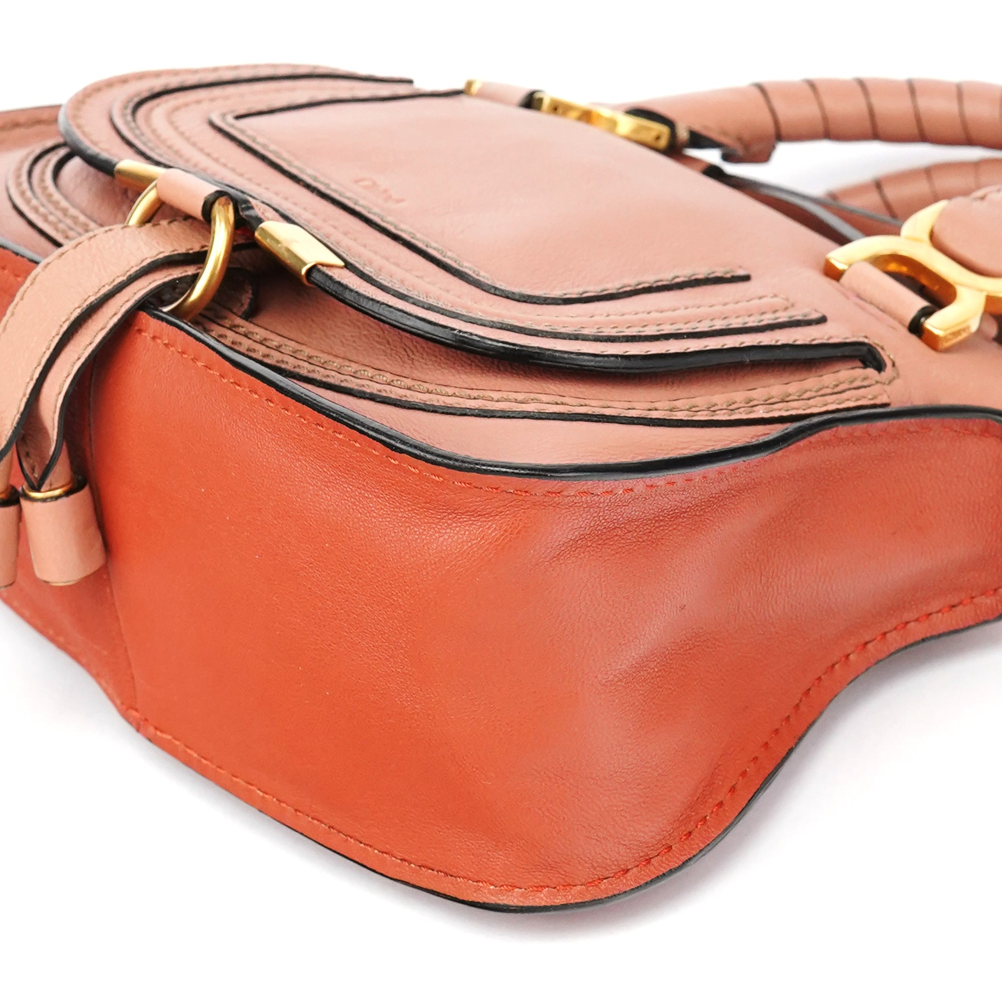 Two-Tone Leather Mini Marcie 2-Way Bag