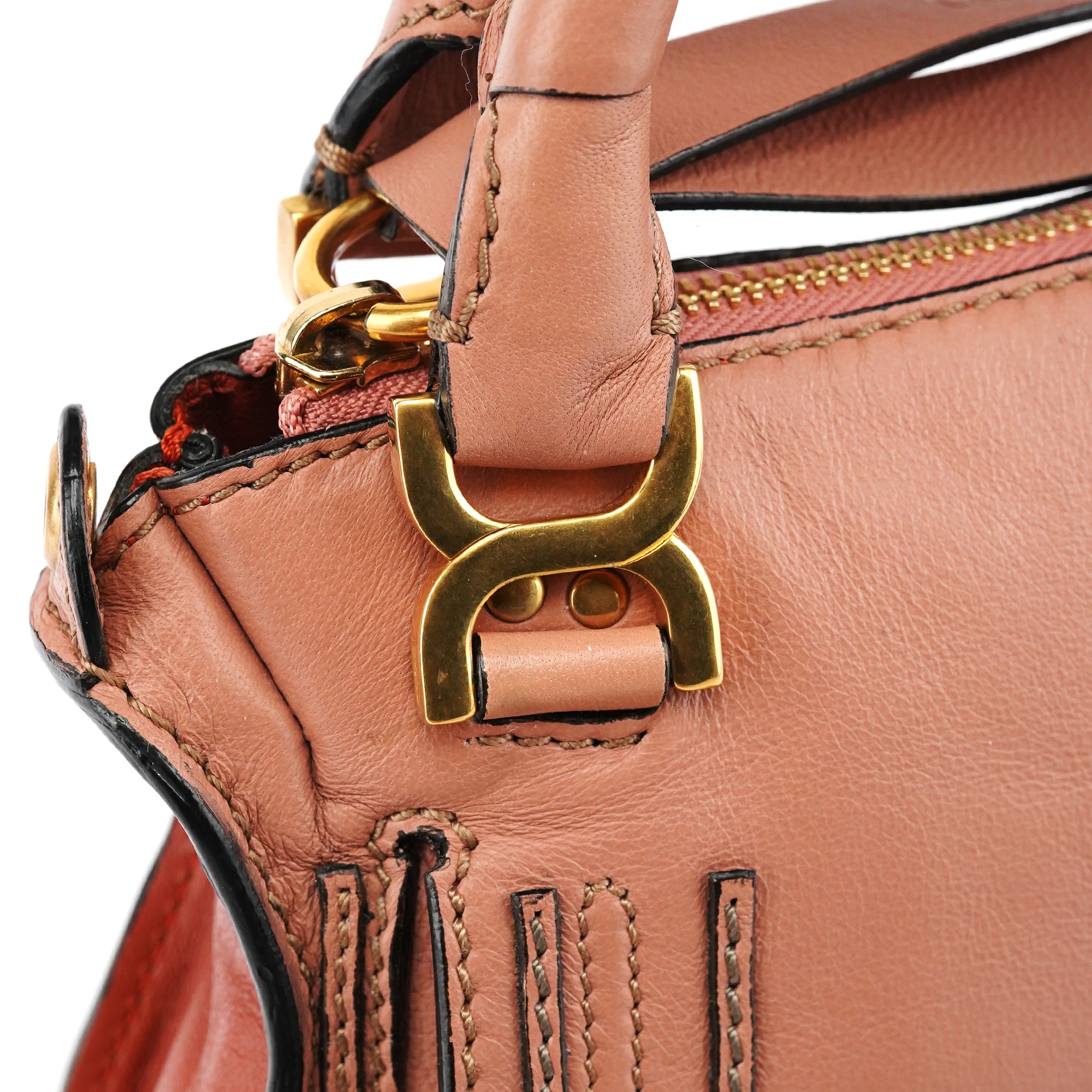 Two-Tone Leather Mini Marcie 2-Way Bag