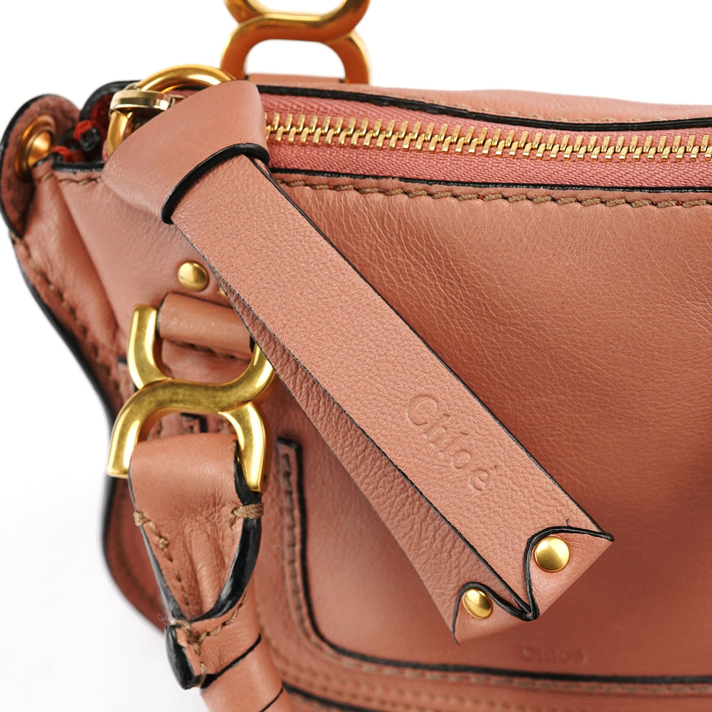 Two-Tone Leather Mini Marcie 2-Way Bag