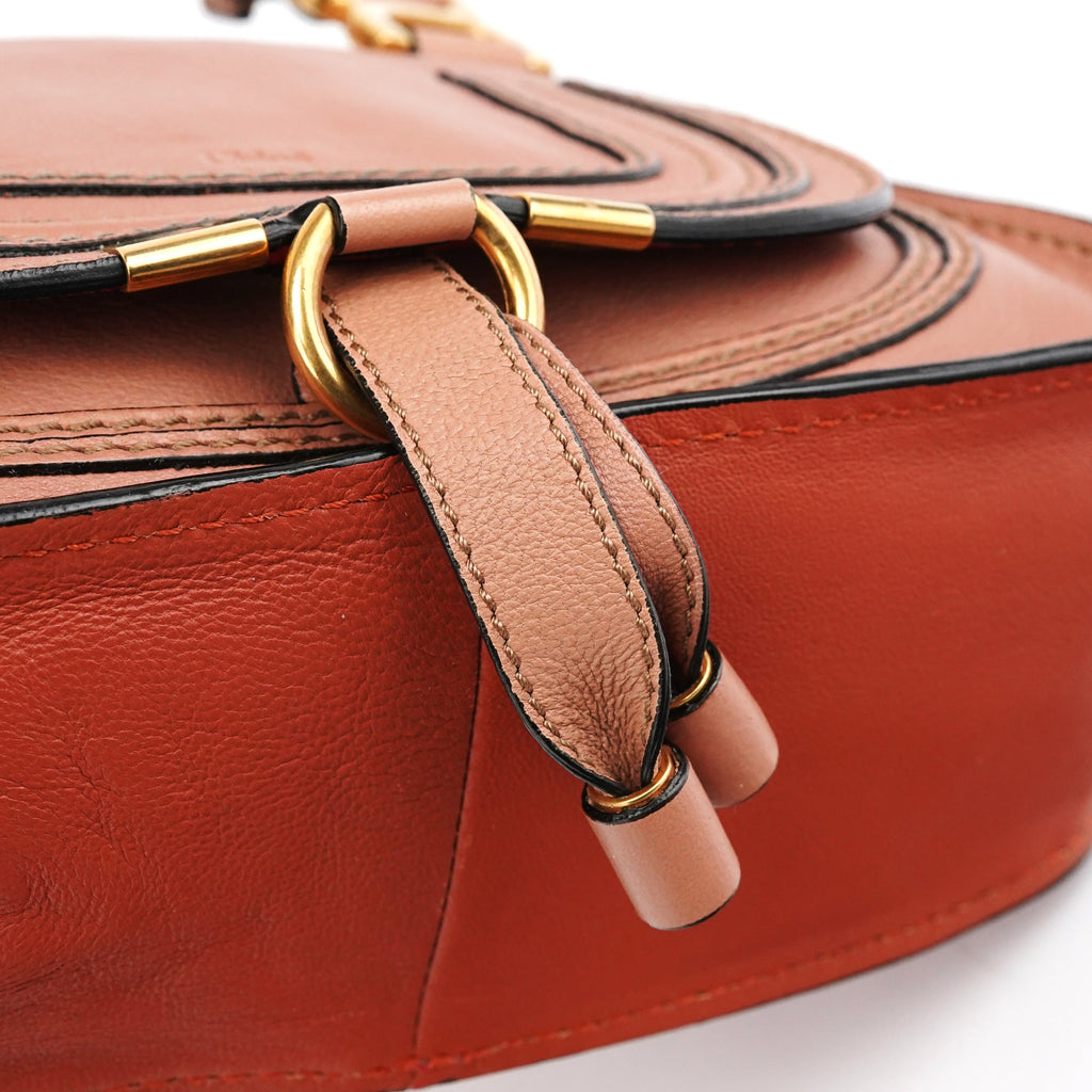 Two-Tone Leather Mini Marcie 2-Way Bag