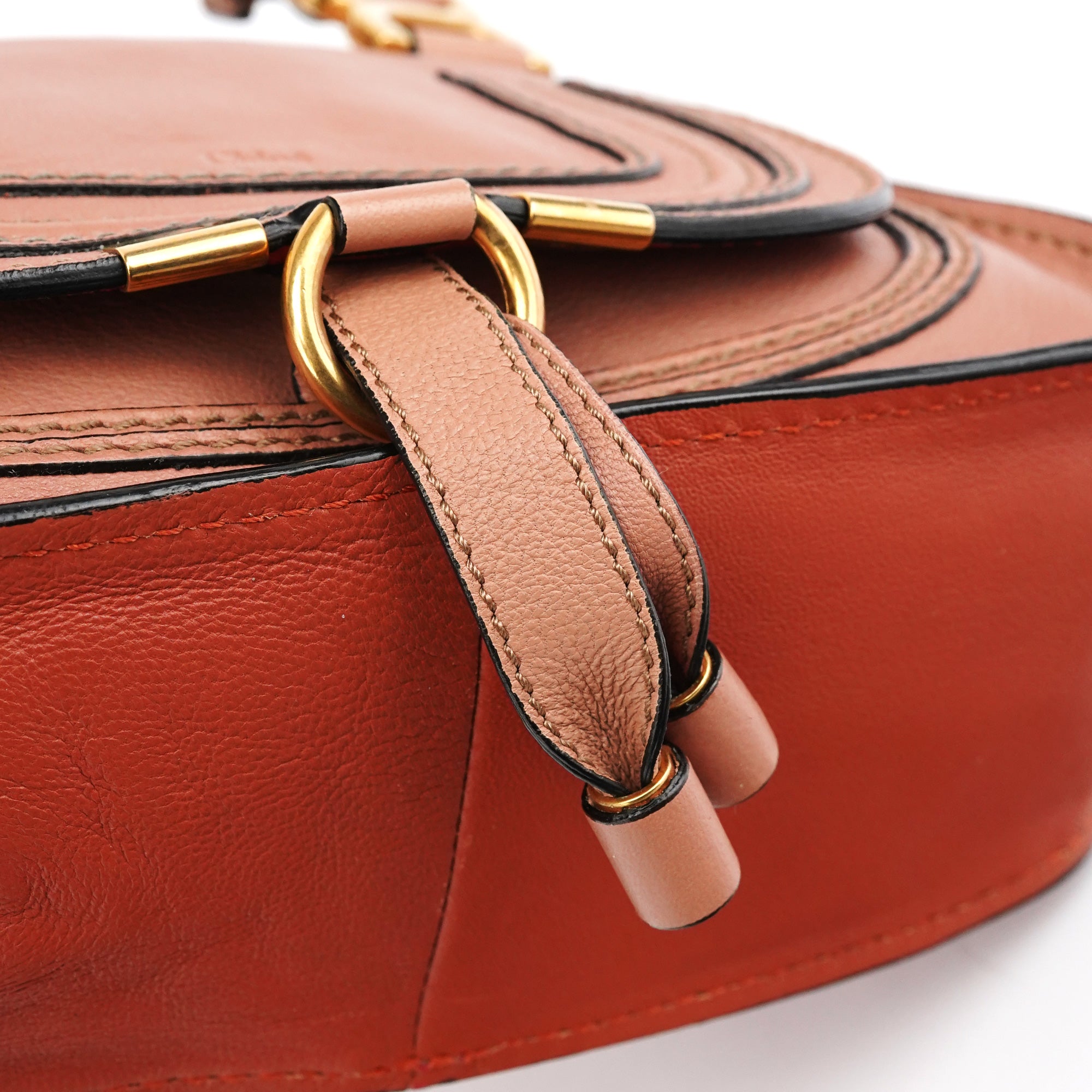 Two-Tone Leather Mini Marcie 2-Way Bag