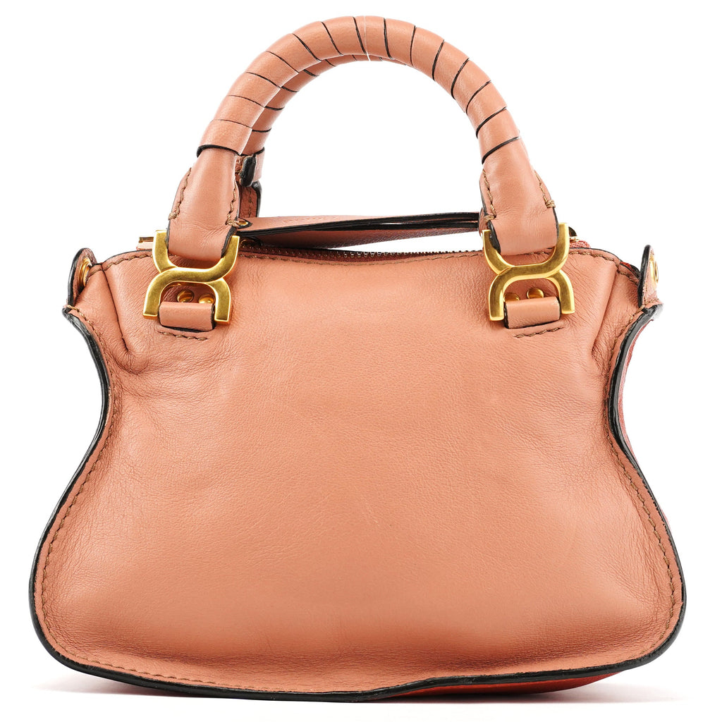 Two-Tone Leather Mini Marcie 2-Way Bag