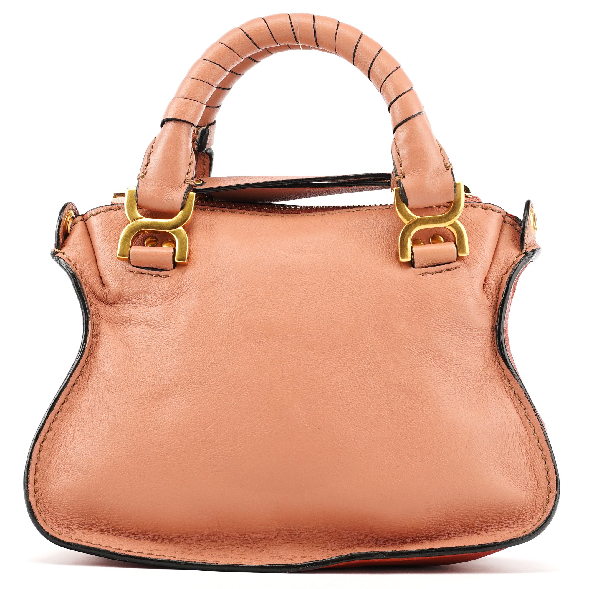 Two-Tone Leather Mini Marcie 2-Way Bag