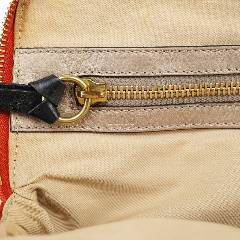 Vibrant Orange Leather Bay Tote Bag