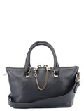 White Black Calfskin Baylee 2-Way Tote Bag