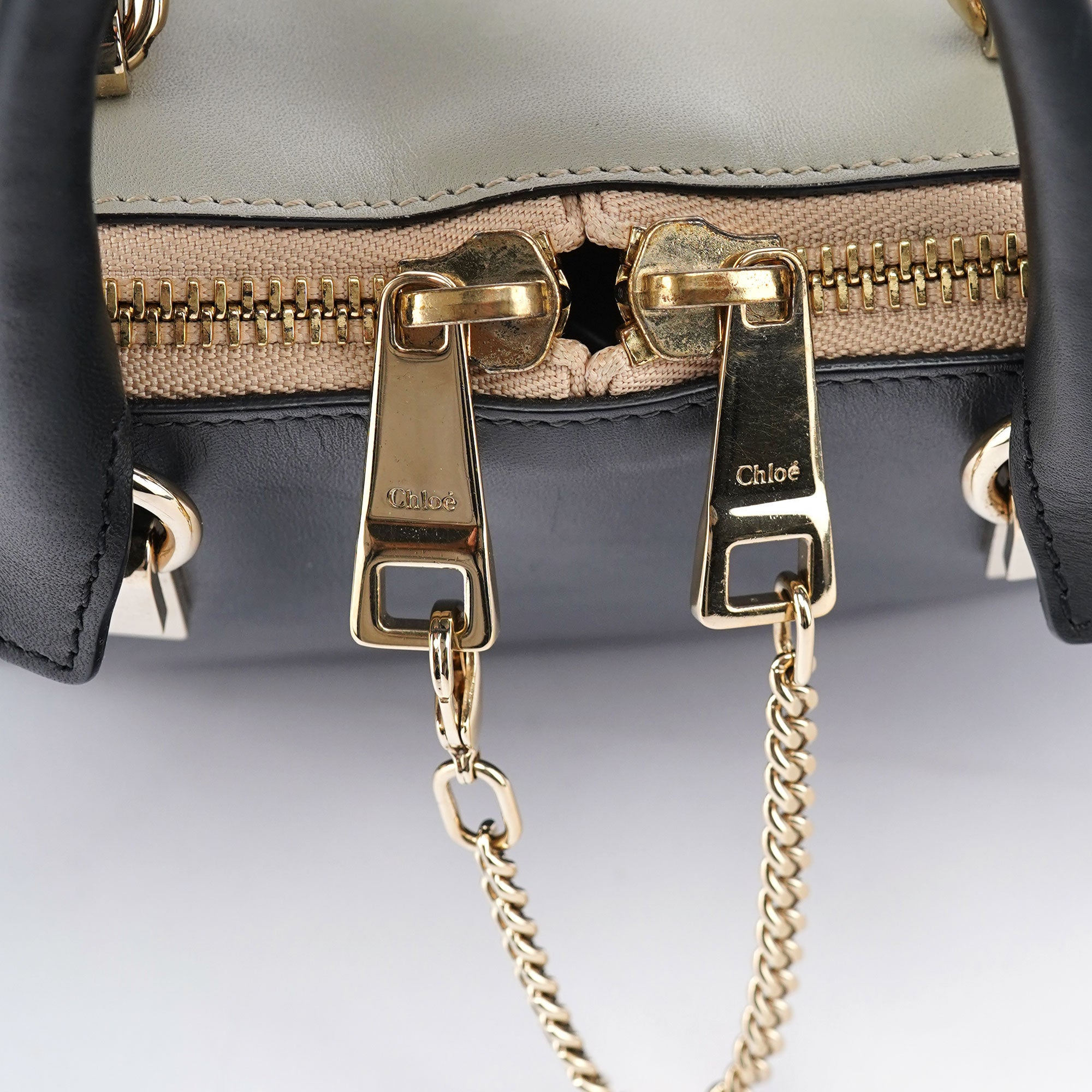 White Black Calfskin Baylee 2-Way Tote Bag