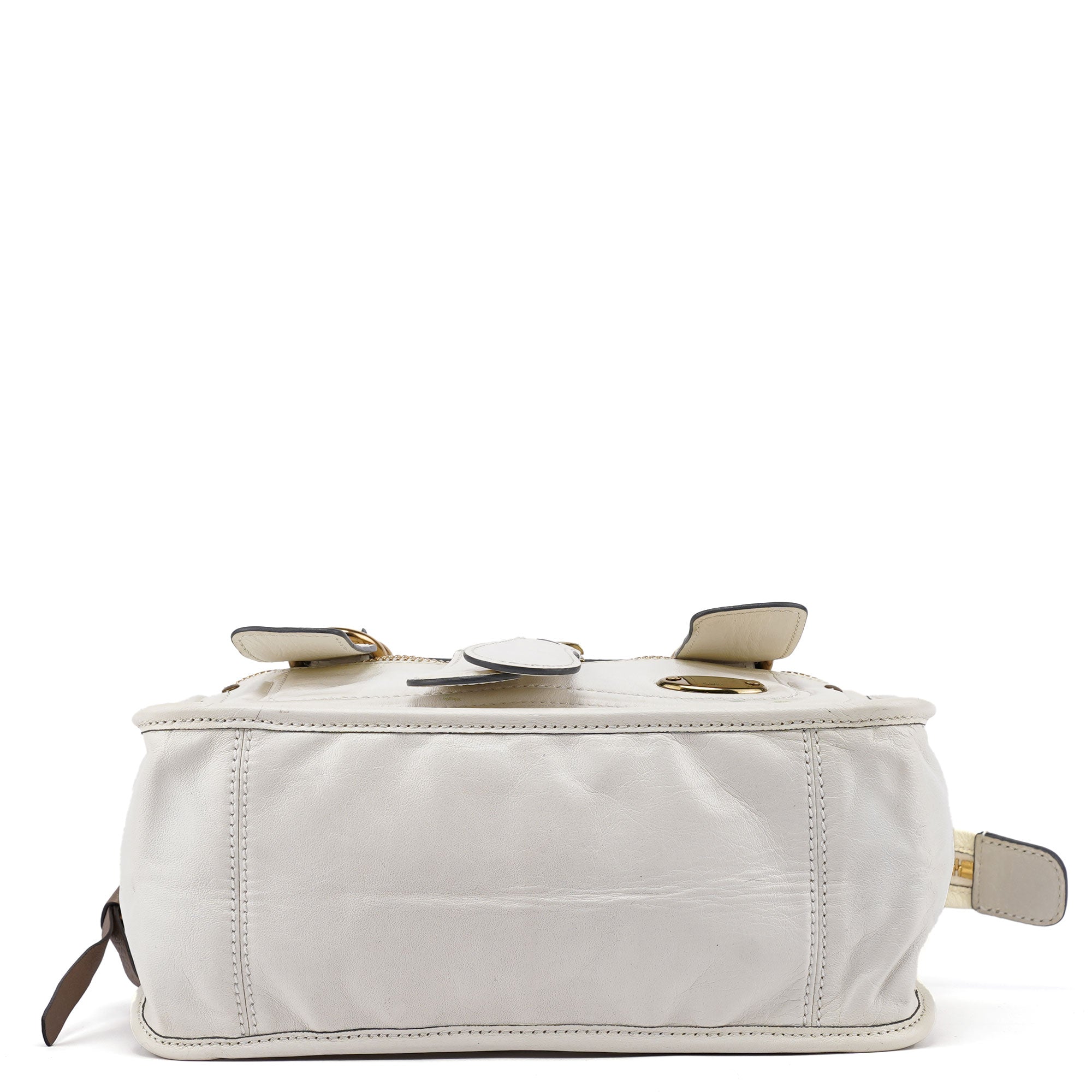 White Calfskin Bay 2-Way Tote Bag