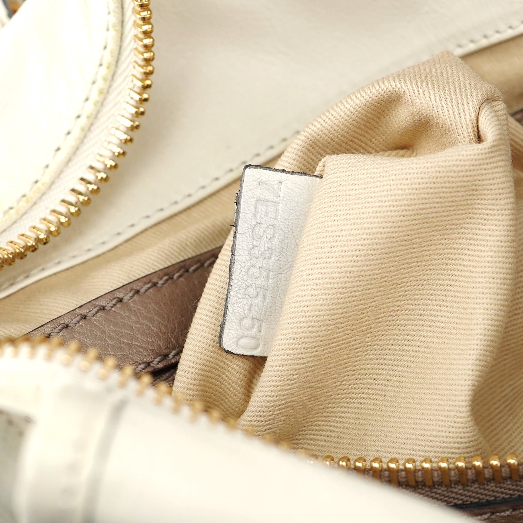 White Calfskin Bay 2-Way Tote Bag