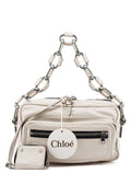 White Leather Betty Chain Shoulder Bag